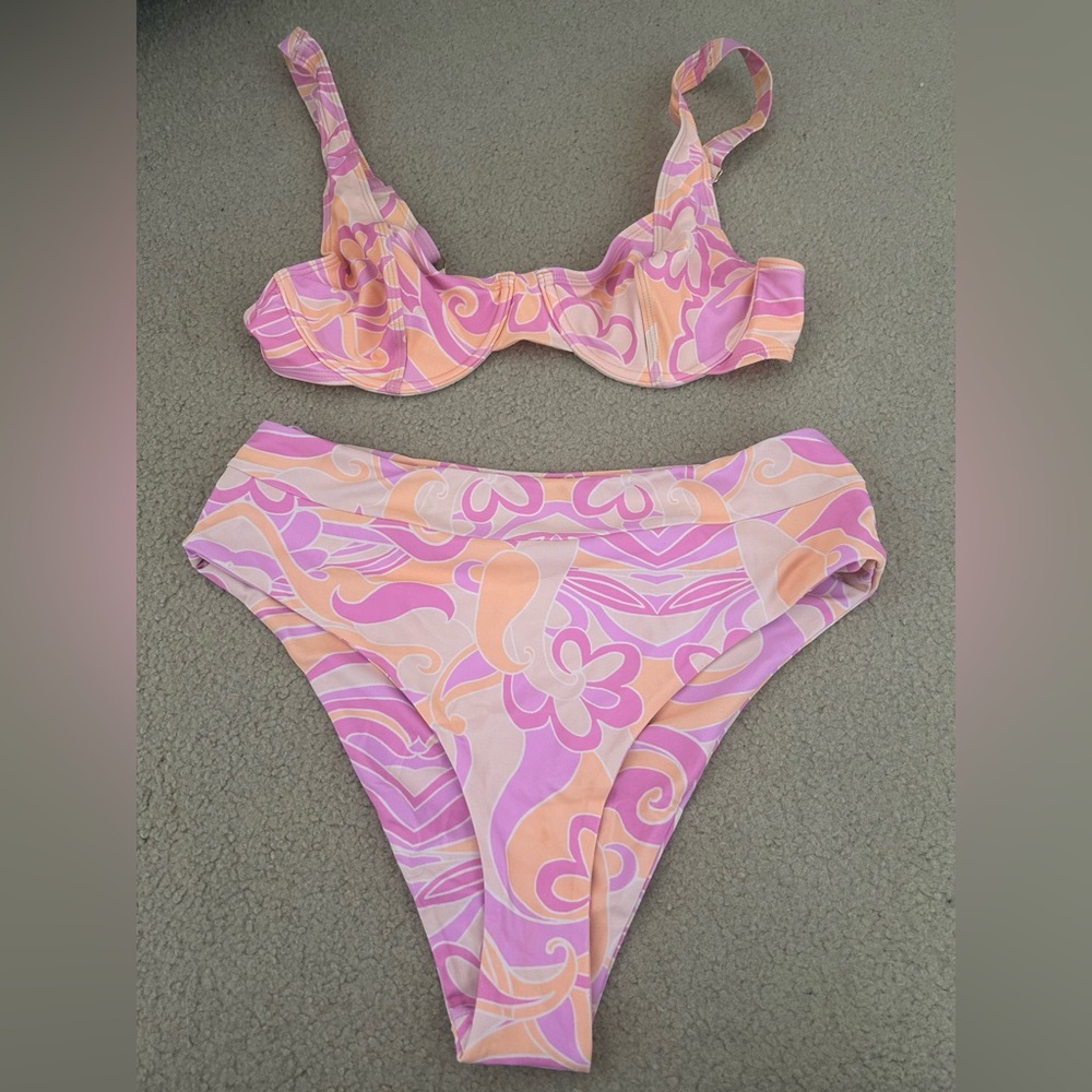 Kulani Kinis pink sorbet swirl bikini size xl